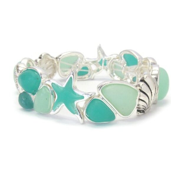 Beach Aqua Stretch Bracelet - Picture 2 of 2